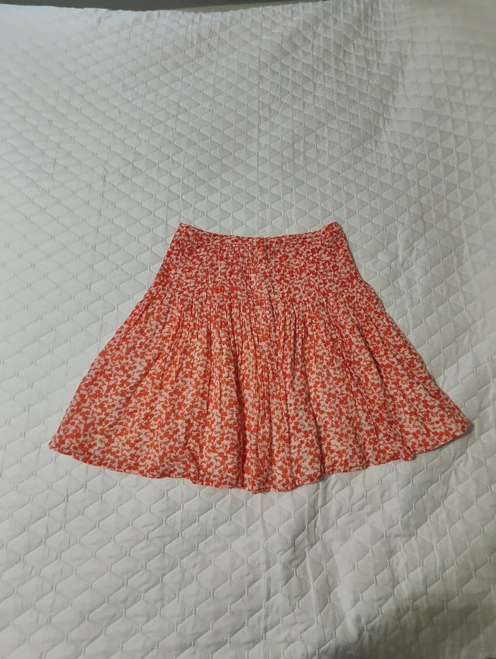 Anthropologie Odille Pleated Floral Cotton Skirt Size 10 Boho